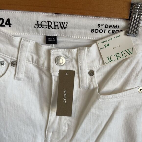 J Crew 9" demi-boot crop jean in white wash Womens Size 24 - Picture 6 of 11